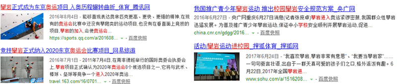 攀巖比賽 奧運會攀巖項目